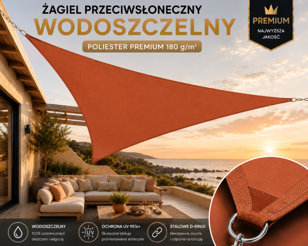 Żagiel przeciwsłoneczny wodoszczelny