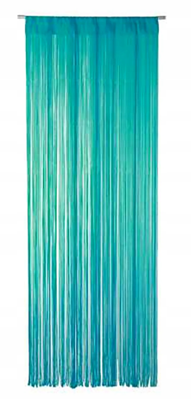 Zasłona Sznurkowa Drzwi Okno Firana Dekoracyjna Turkusowa 80x220cm