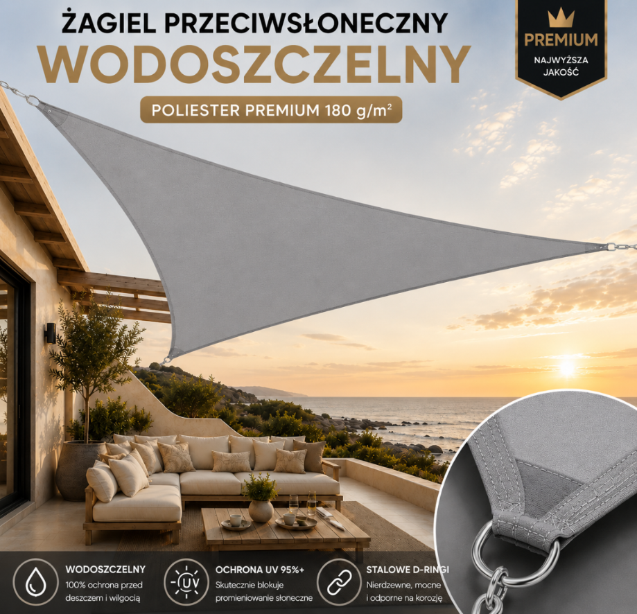 Żagiel przeciwsłoneczny wodoszczelny