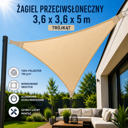 ŻAGIEL PRZECIWSŁONECZNY WODOODPORNY NA TARAS