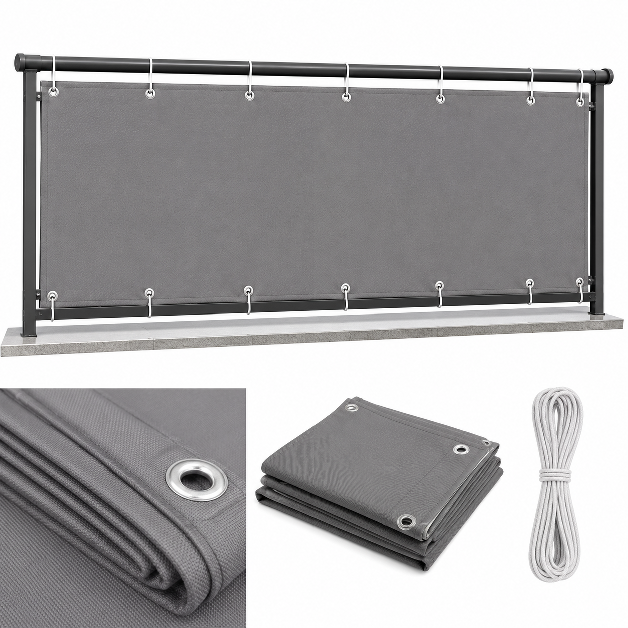 OSŁONA BALKONOWA PREMIUM WODOODPORNA 100% ZASŁONIENIA 90X500CM